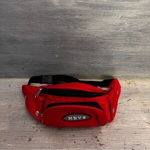 Heys Red Canvas Waist Pouch Fanny‎ Pack 20x4.5x3 Good Condition